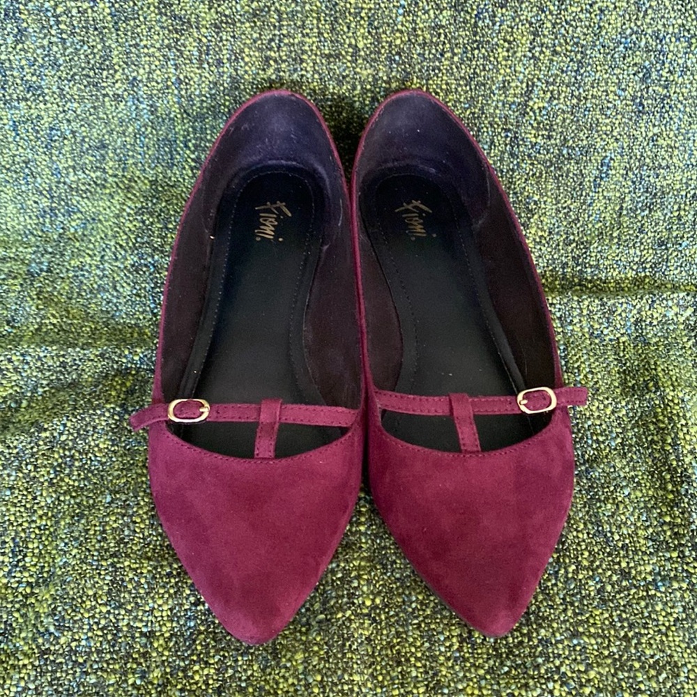 Burgundy flats